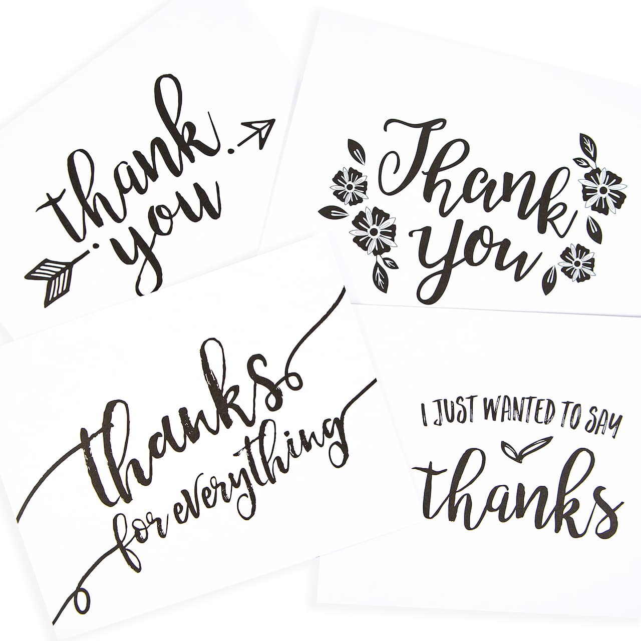 Assortiment de cartes de remerciement et enveloppes noires A2 de Recollections, 10,7 cm x 13,9 cm